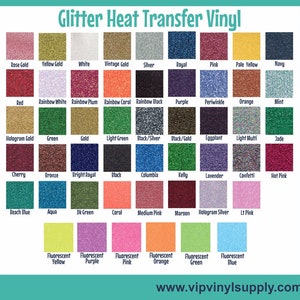 SISER GLITTER HEAT TRANSFER VINYL, 3 SHEETS, 20x12, 3 COLORS STARTER  BUNDLE