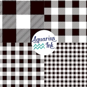 Black and White Buffalo Plaid Heat Transfer Vinyl, Patterned Vinyl Sheets, Printed Oracal Outdoor Vinyl Sheets, HTV vinyl, Adhesive 500-2