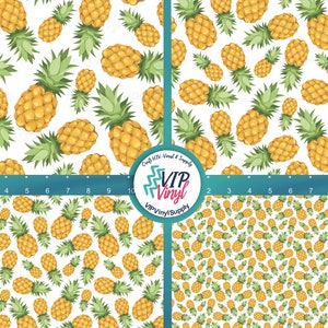 Summer Pineapple patterned craft vinyl sheet, heat transfer vinyl or Adhesive Vinyl, Printed Pattern HTV Vinyl   297D