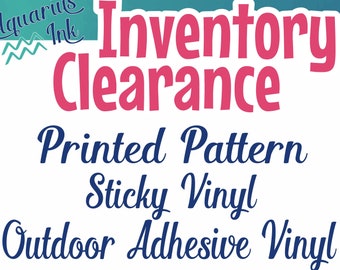 Outdoor Adhesive Vinyl, Printed Patterned Sticky Vinyl Sheets, Mystery Grab Bag, Close Out, INVENTORY CLEARANCE Sale