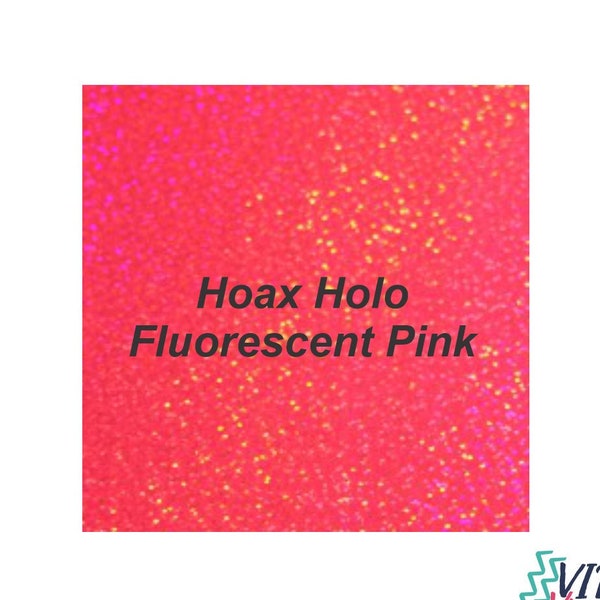 Pink Holographic Vinyl | 12" x 12" Decal Vinyl Sheet | Permanent Adhesive vinyl | StarCraft Magic - Hoax Holo Fluorescent Pink Vinyl