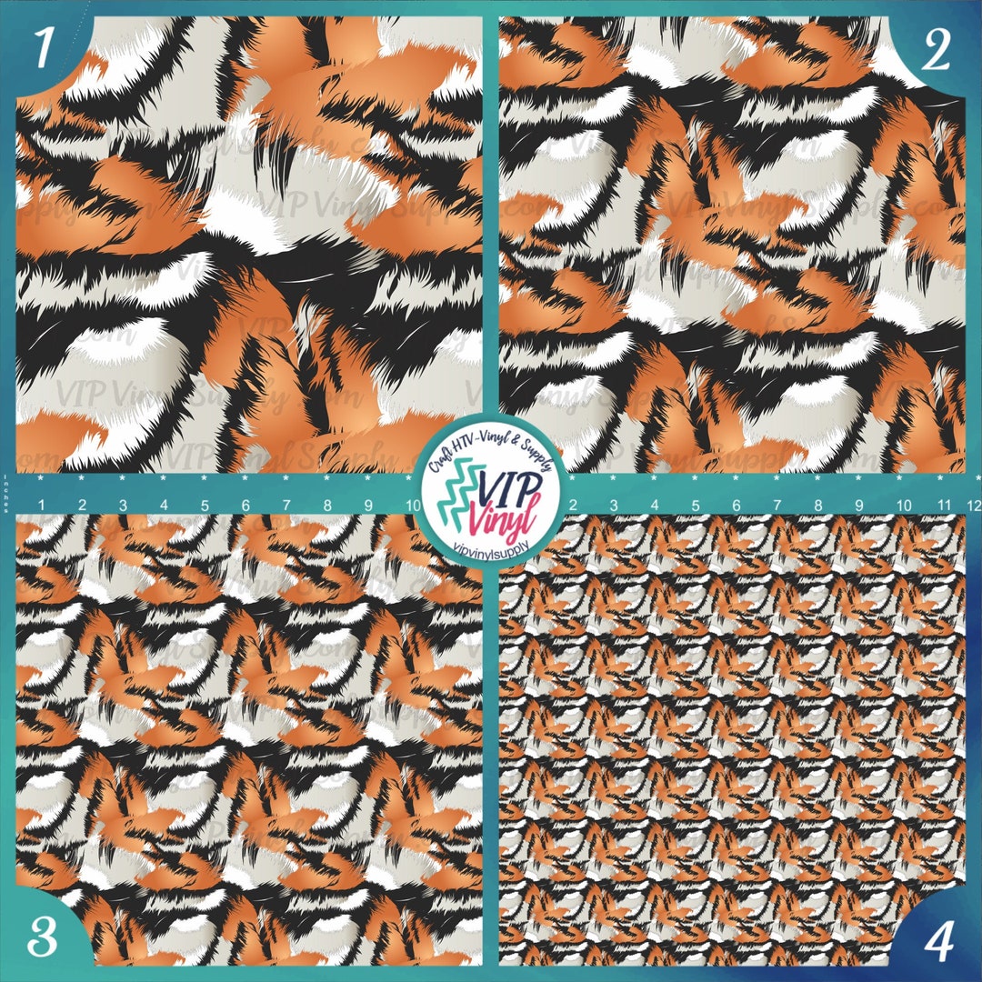 Tiger Print Vinyl HTV or Adhesive Animal Pattern Craft Vinyl Etsy
