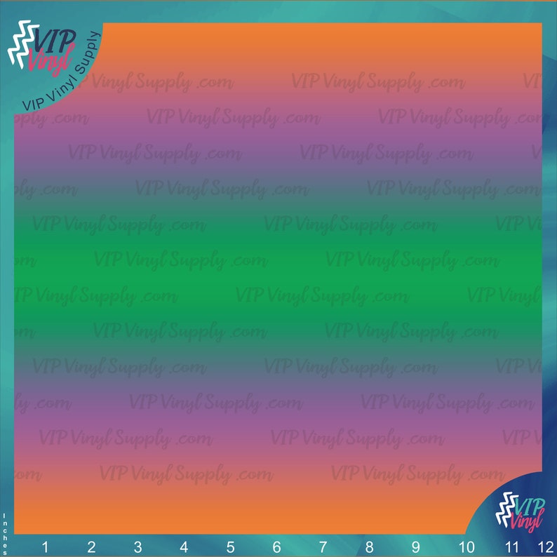 Heat Transfer Vinyl or Outdoor Adhesive Vinyl 219G Green Purple Orange Fade pattern Vinyl Halloween Ombre HTV Vinyl
