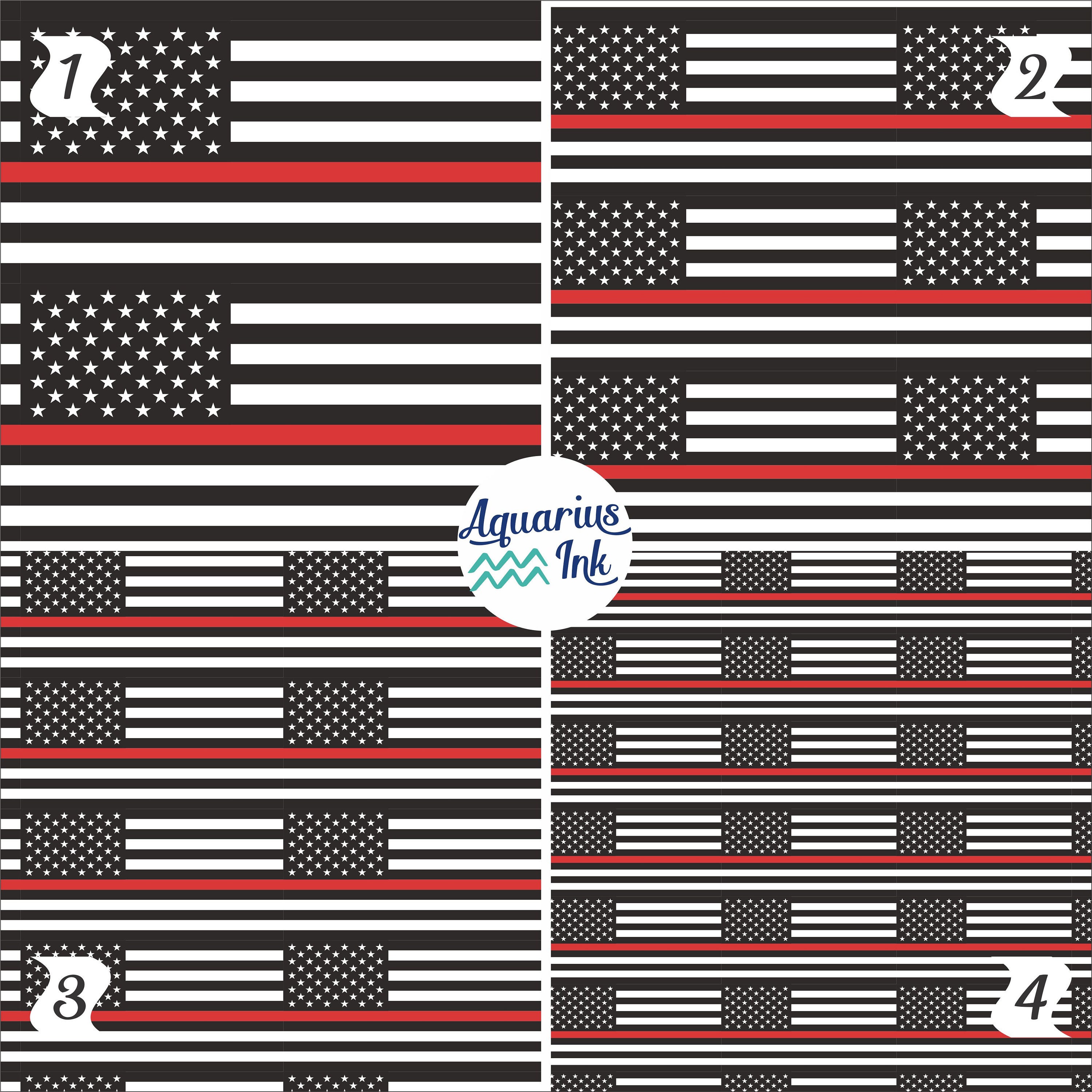 Thin Red Line Flag HTV Vinyl Pattern Vinyl Sheets Heat - Etsy