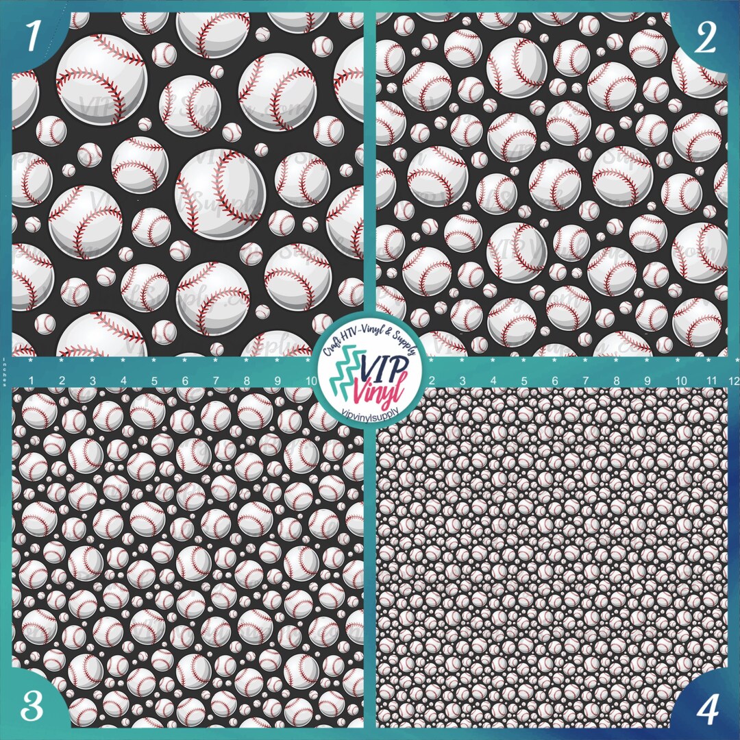Baseball Pattern HTV Vinyl Baseball Printed Vinyl Sheet Etsy