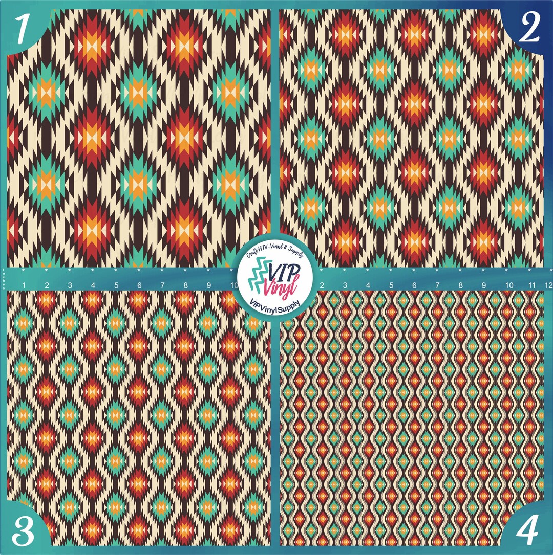 Aztec Pattern Vinyl, Aztec Print Craft Vinyl Sheets, Outdoor Adhesive ...