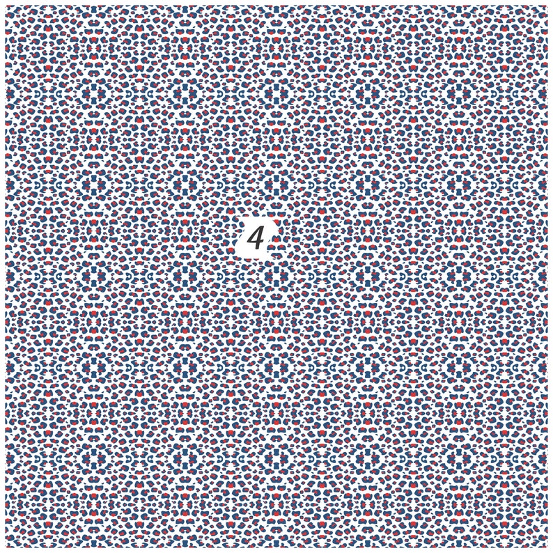 Red White & Blue Leopard print Vinyl HTV or Adhesive Animal | Etsy