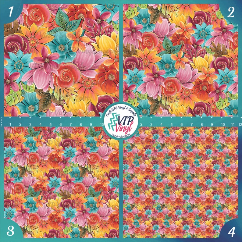 Fall Floral Pattern HTV Vinyl Patterned Vinyl Printed Etsy België
