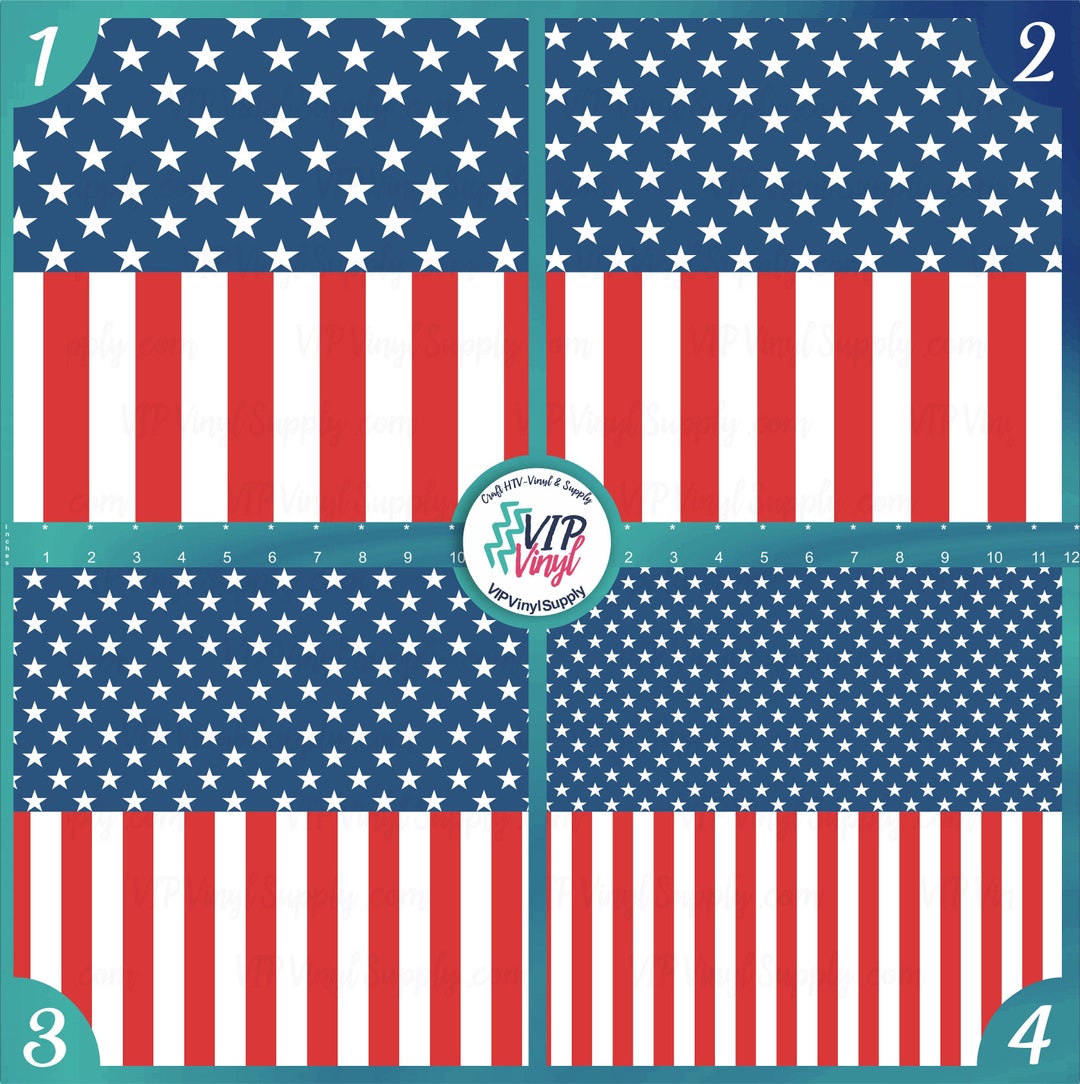 American Flag HTV Vinyl, Stars & Stripes Printed Heat Transfer Vinyl ...