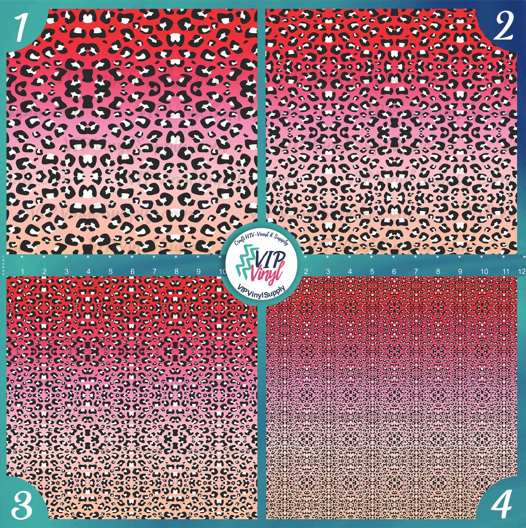 Red/pink Leopard HTV Vinyl , Heat Transfer Vinyl or Outdoor Adhesive Vinyl, Valentine Patterned