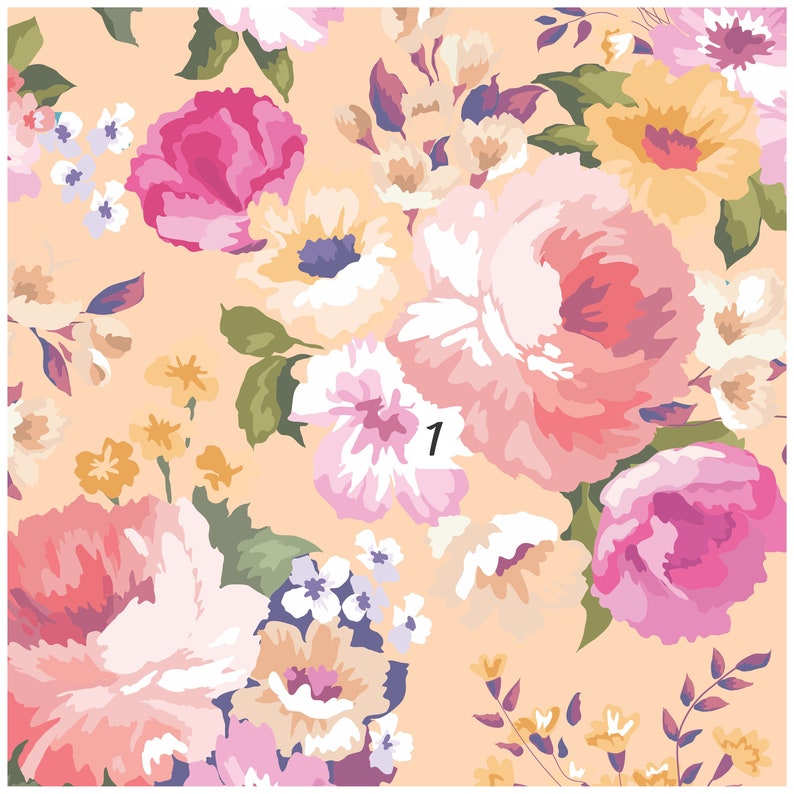 Floral HTV Vinyl Country Rose Flower Pattern on Cream Vinyl Etsy