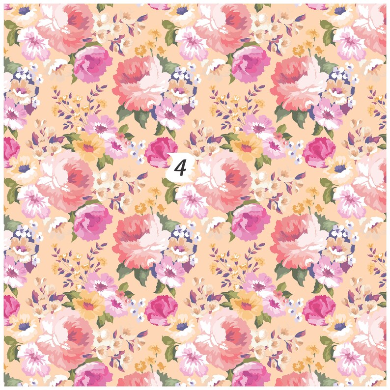 Floral HTV Vinyl Country Rose Flower Pattern on Cream Vinyl Etsy