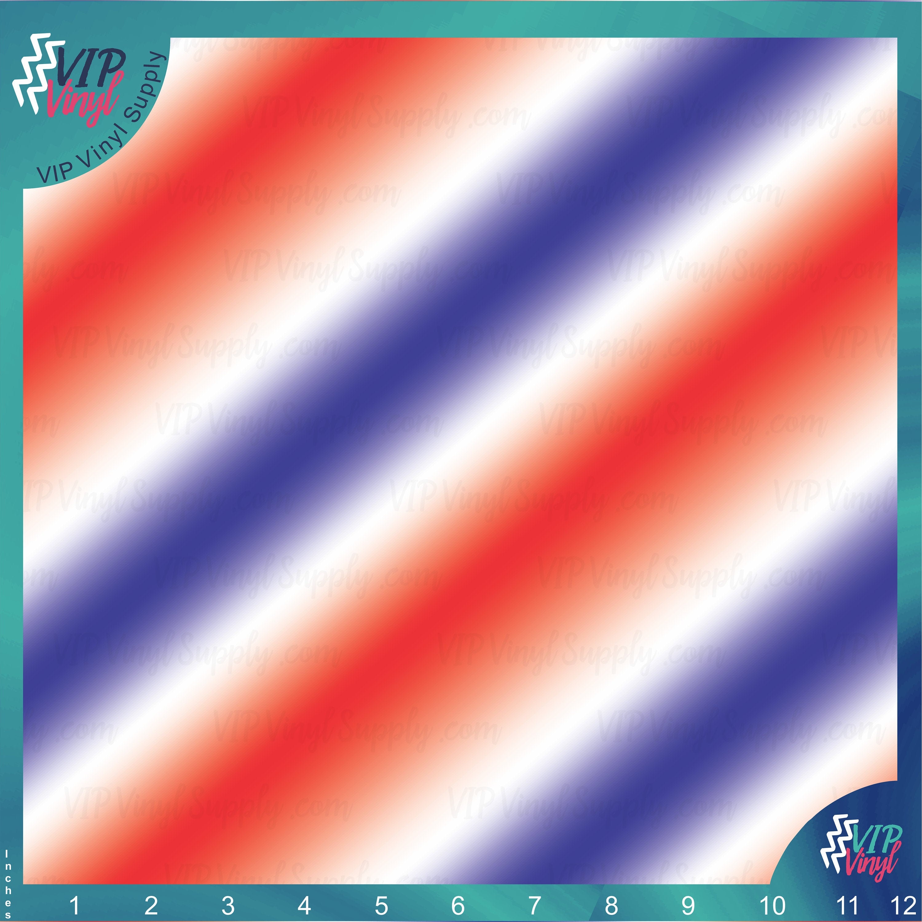 Printed HTV Red White and Blue Stripes Print 12 x 15 Sheet