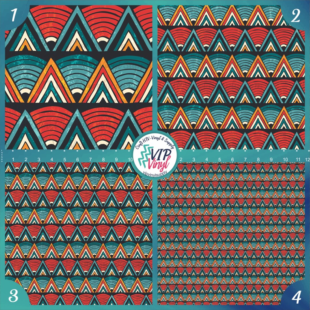 Aztec Pattern Vinyl, Aztec Print Craft Vinyl Sheets, Outdoor Adhesive ...