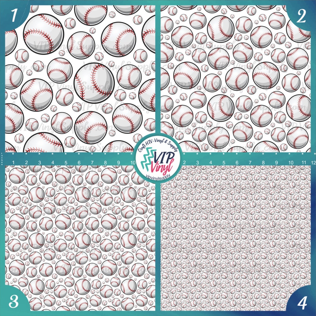 Baseball Pattern HTV Vinyl, Baseball Printed Vinyl Sheet, Sport Vinyl Prints, Heat Transfer