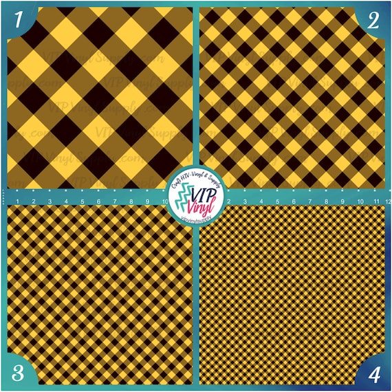 Gold Yellow and Black Plaid HTV Vinyl, Golden Lumberjack Plaid Patterned  Oracal Outdoor Adhesive or Heat Transfer Vinyl Sheets LP7 