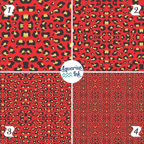 Red Leopard HTV Vinyl , Heat Transfer Vinyl or Outdoor Adhesive Vinyl,  Animal Patterned Craft Vinyl Sheets 303F 