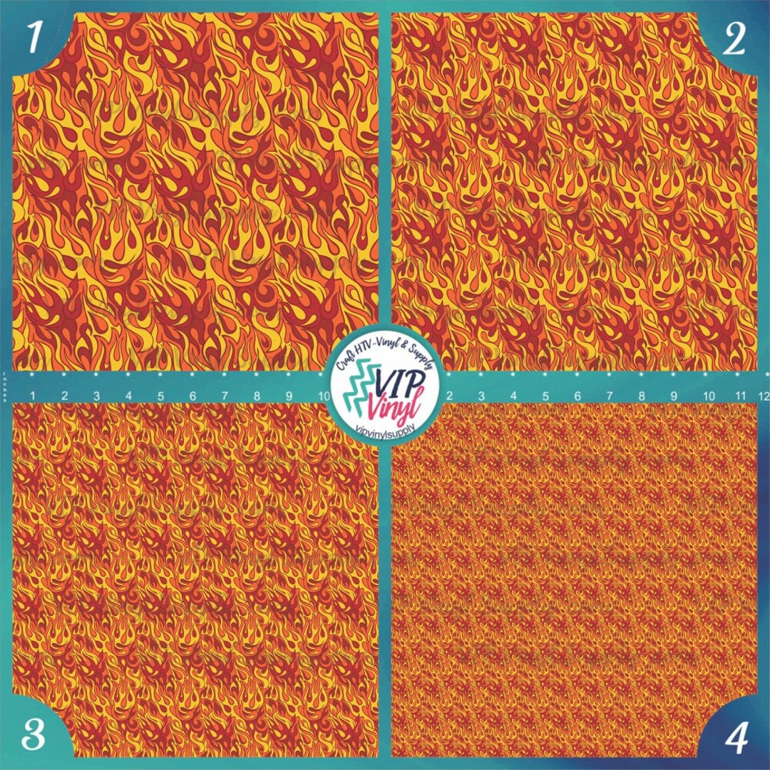 Flame Patterned HTV Vinyl Outdoor Adhesive Vinyl or Heat Etsy