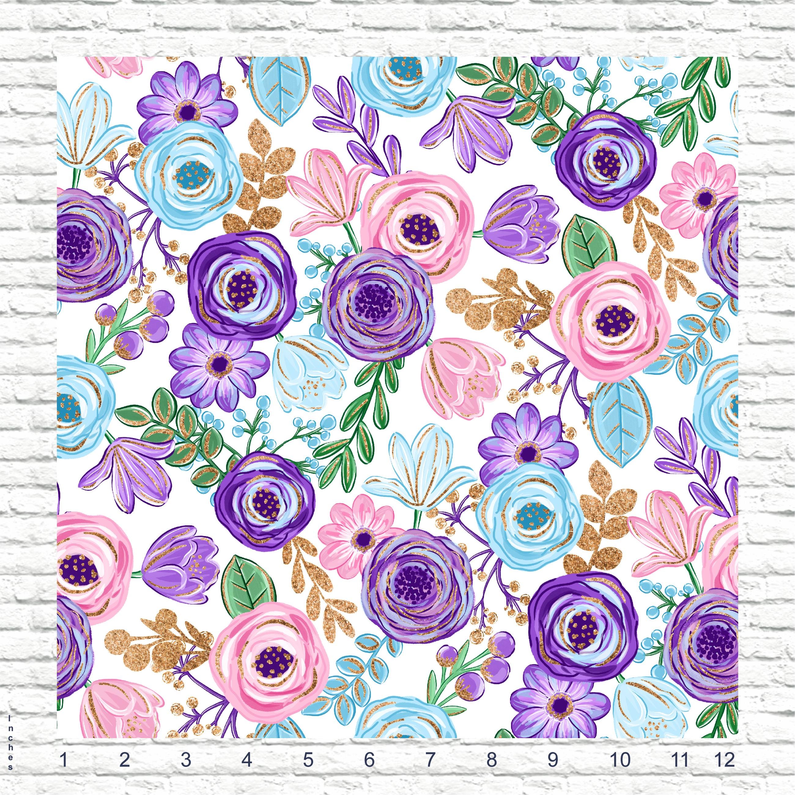 Boho Floral patterned craft vinyl sheet, Adhesive Vinyl, floral Vinyl, flower pattern, printed vinyl Sheets | 481A