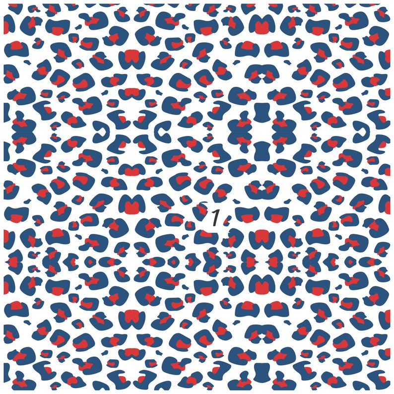 Red White & Blue Leopard Print Vinyl HTV or Adhesive Animal - Etsy