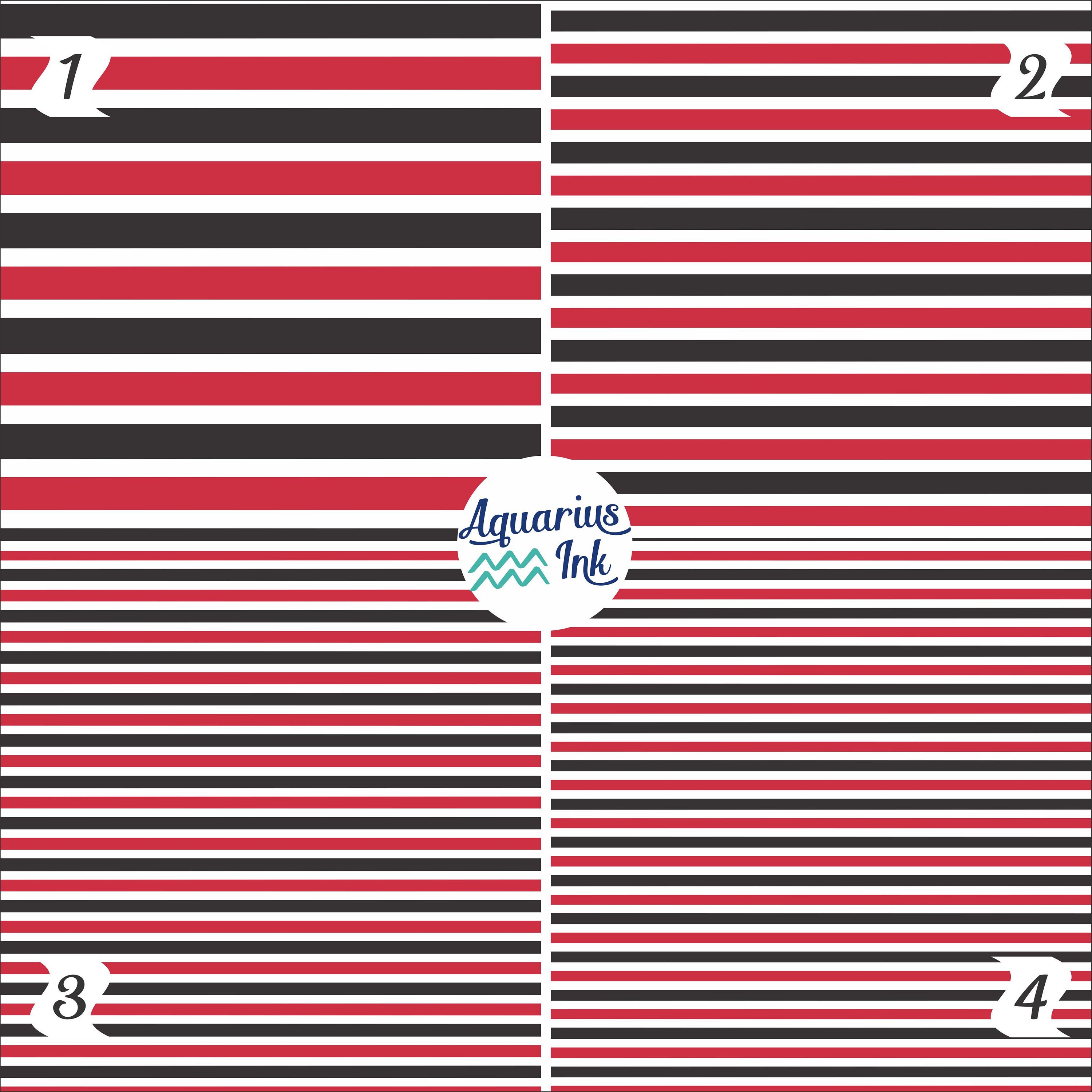 Striped HTV Vinyl Red Black and White Patterned Vinyl Sheets Etsy