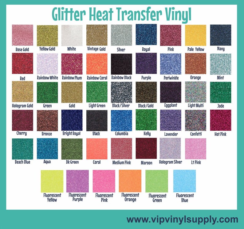 Glitter HTV Vinyl Glitter Heat Transfer Vinyl by the Sheet Etsy