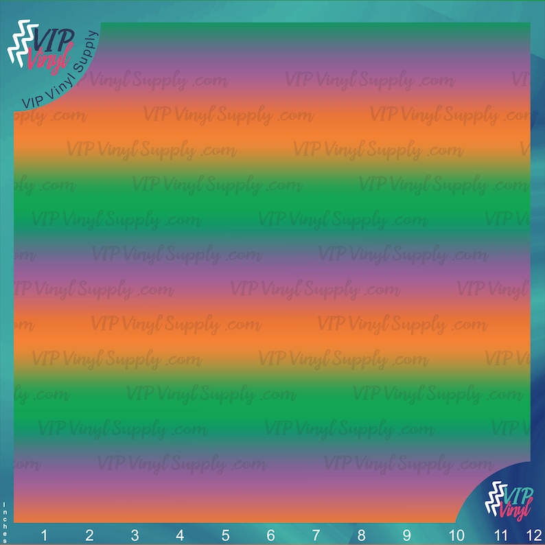 Heat Transfer Vinyl or Outdoor Adhesive Vinyl 219G Green Purple Orange Fade pattern Vinyl Halloween Ombre HTV Vinyl