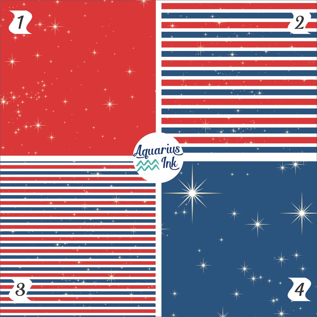 Patriotic Vinyl, 4th of July Printed Craft Vinyl Sheets, Red White