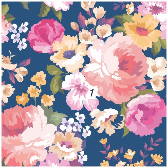 Vintage Floral Pattern Printed Heat Transfer Vinyl 12 x 12