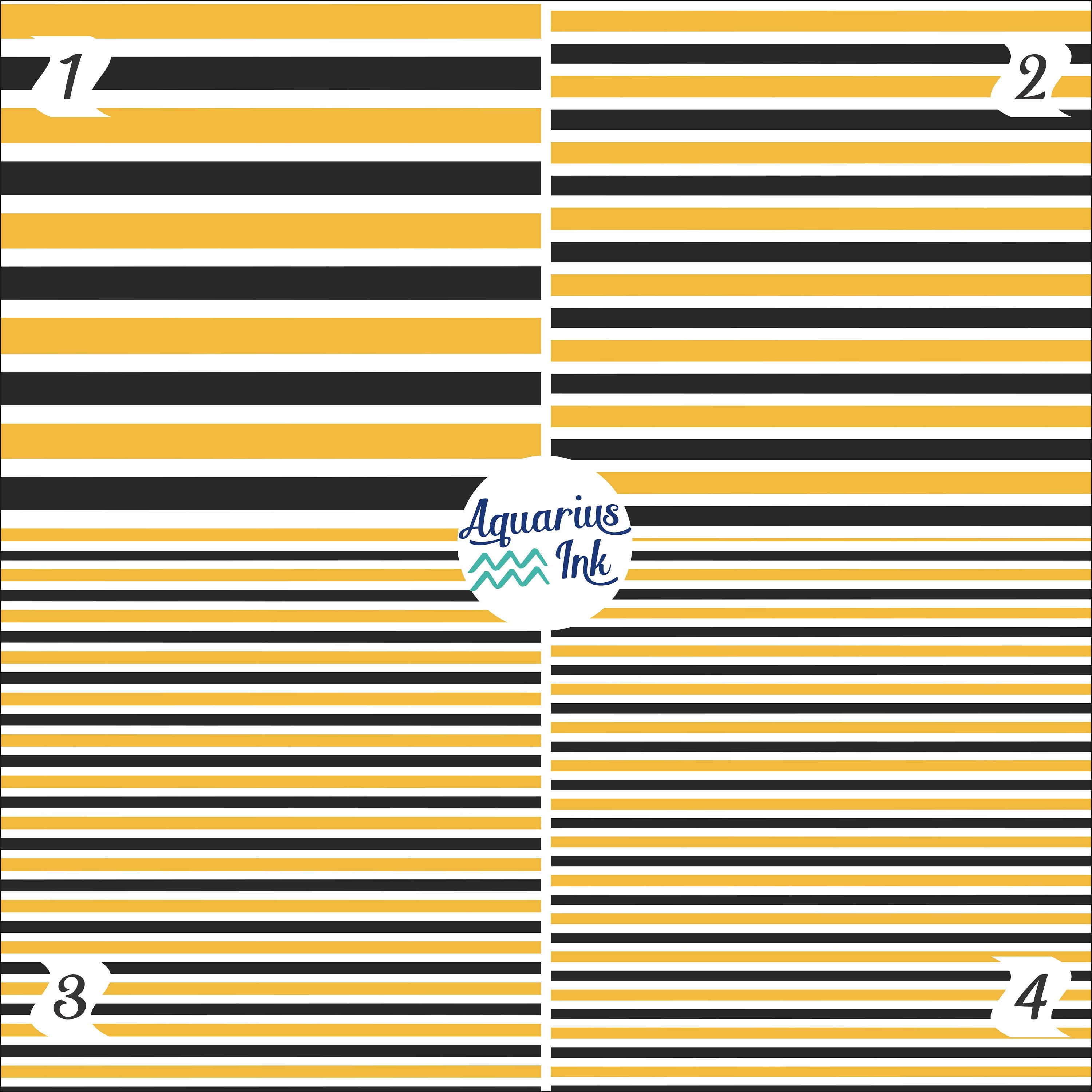 Striped HTV Vinyl Black Gold and White Pattern Vinyl Sheets Etsy