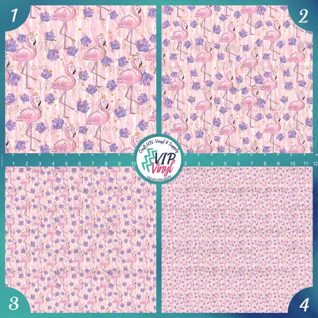 Pink Flamingo Heat Transfer Vinyl, Pattern HTV Vinyl or Adhesive Vinyl