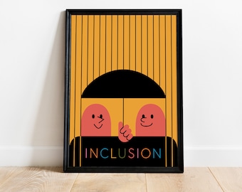 Poster art: Inclusion / 50x70 cm / 30x40 cm / original illustration / fuit basket / LGBTQ / pride / polish poster