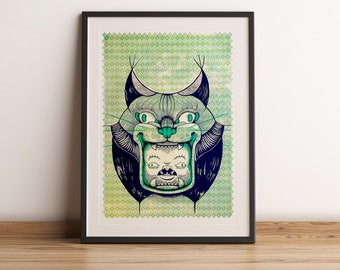 Silkscreen: The Lynx / serigraphy /  609 × 914 mm / original illustration / lynx / art print / sitodruk / wall art