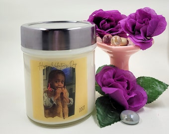 Happy Valentine's Day Personalized Candle- Soy Candle- Custom Image Candles