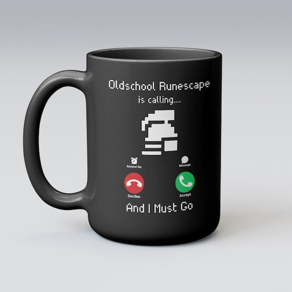 ORS is Calling Black Ceramic Mug OSRS Coffee Mug Runescape Mug
