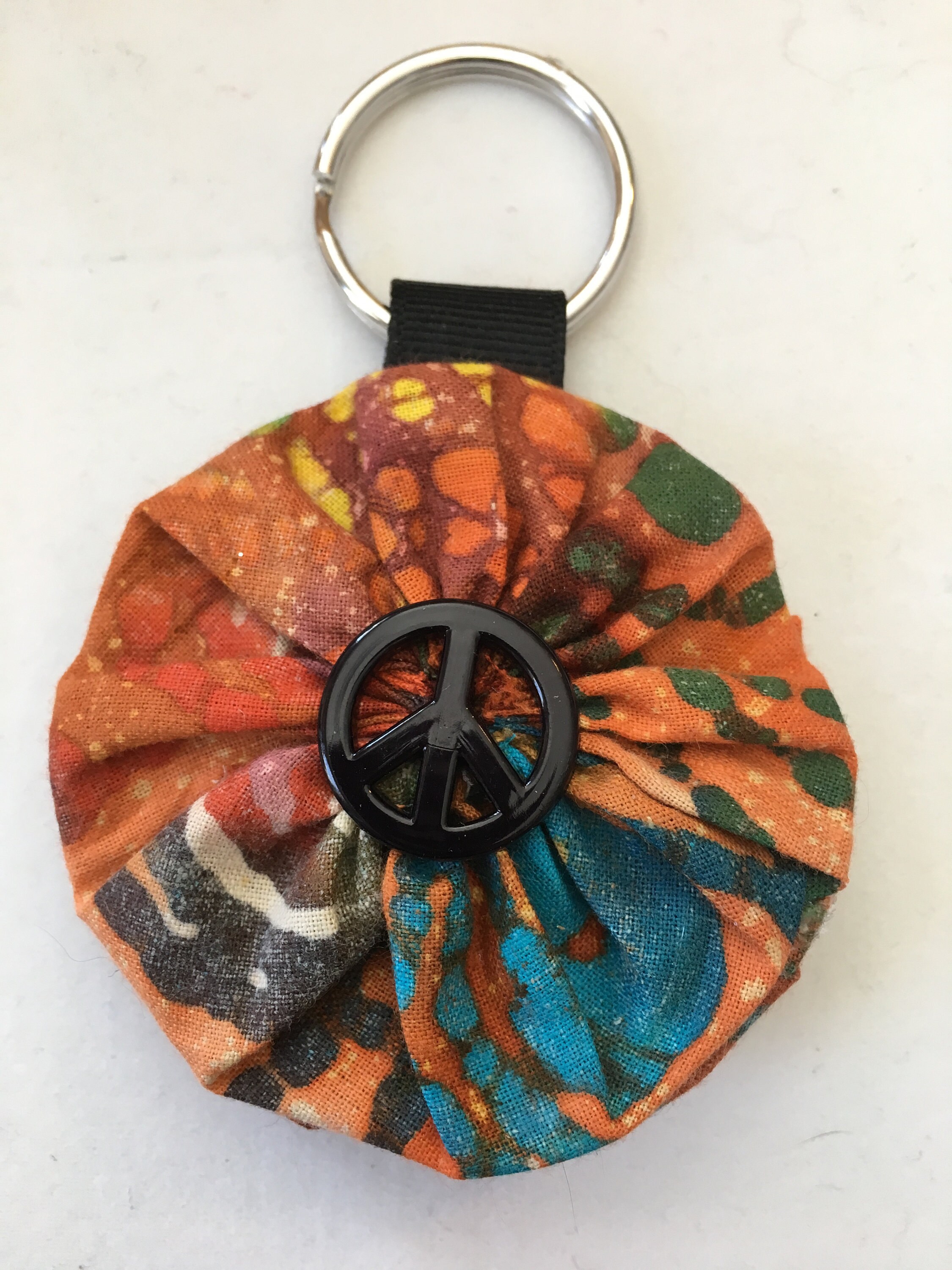 Fabric yo yo key ring Etsy