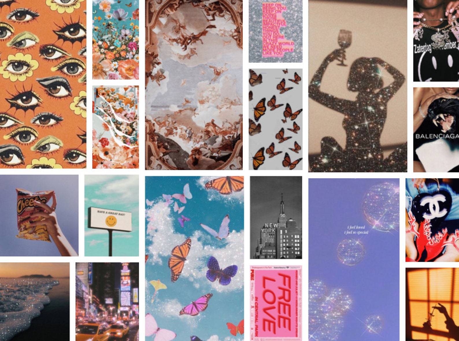 City nights rainbow aesthetic photo wall collage kit 100 Etsy