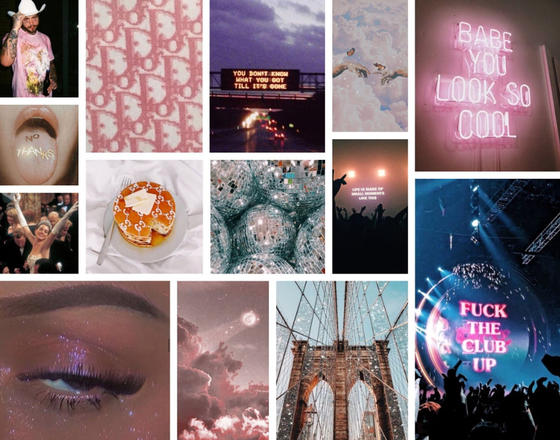 City nights rainbow aesthetic photo wall collage kit 100 Etsy