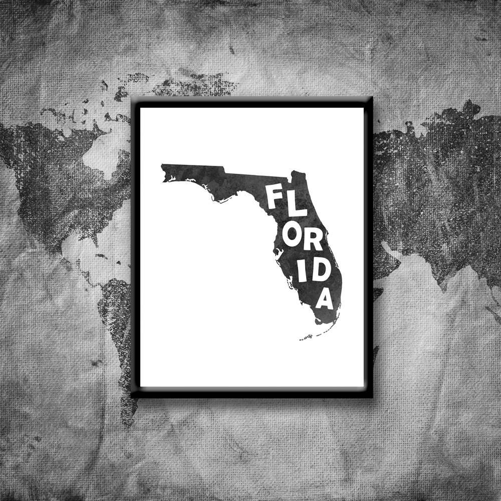 Printable Florida Map Digital Download, Wall Art, Instant Download ...