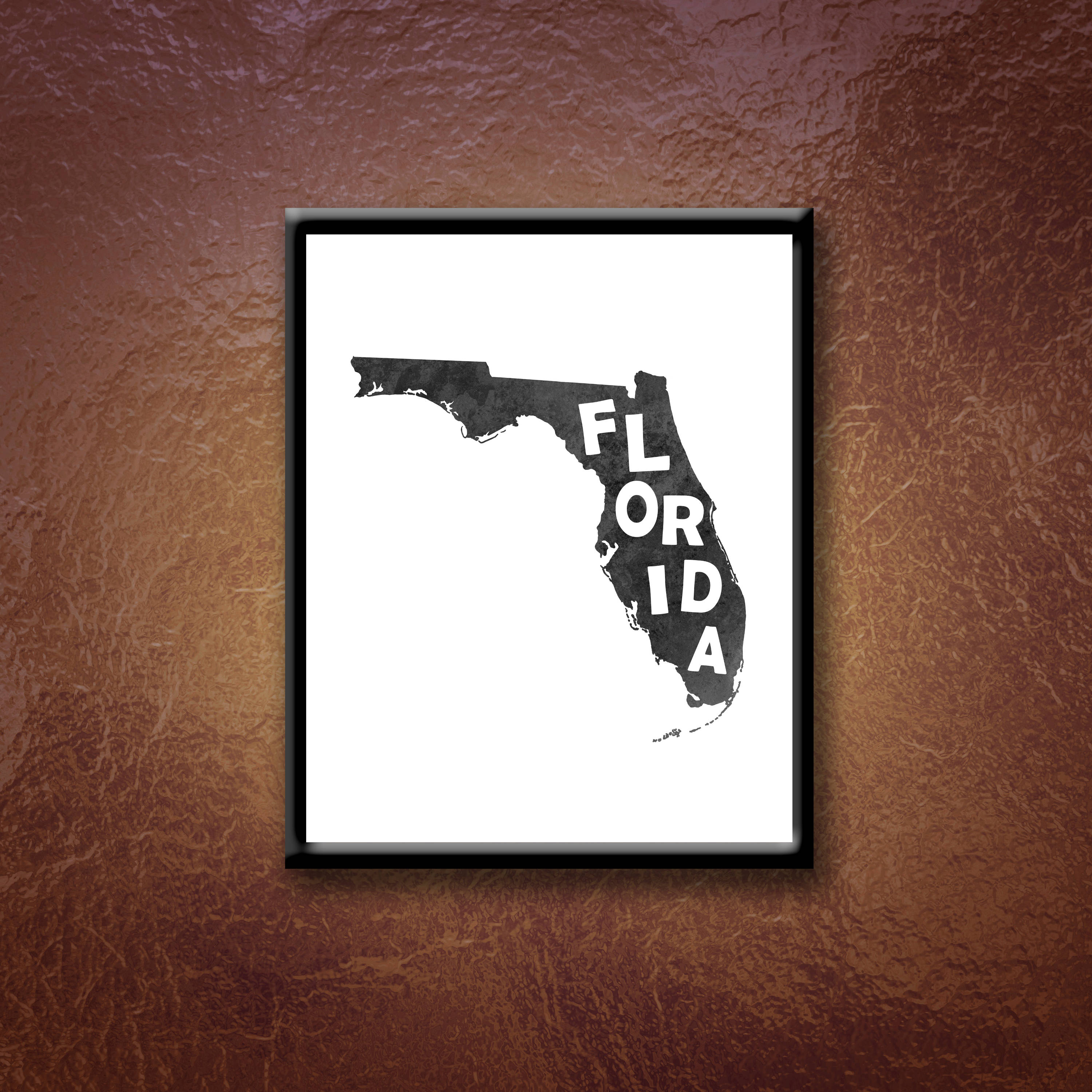 Printable Florida Map digital download wall art instant | Etsy
