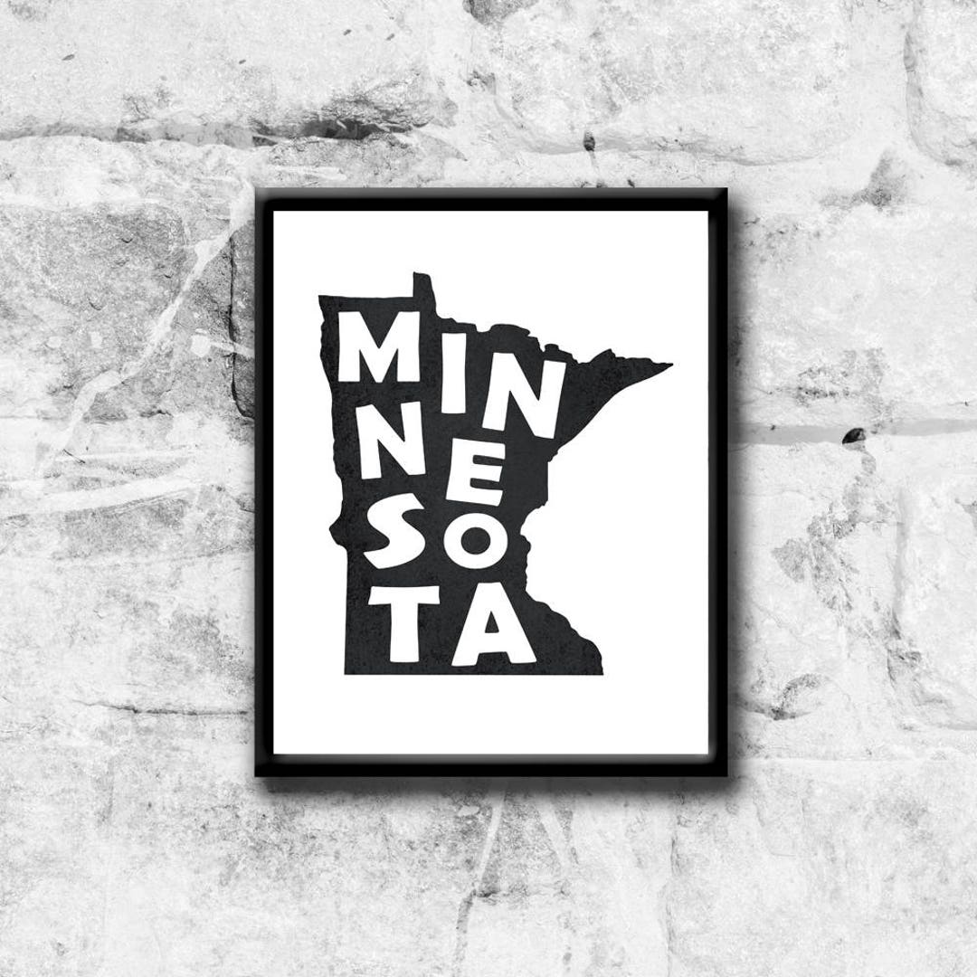 Minnesota Wall Art, Printable State of Minnesota, State Map Design ...