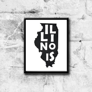 Illinois Map digital download, printable wall art, instant download, print wall art, 8x10, 11x14, 18x24, 22x28 more sizes, Illinois poster