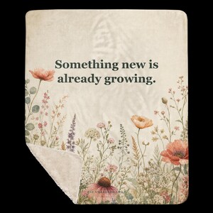 New Chapter Blanket, Empty Nester Gift for Women, 50×60 Floral Sherpa Throw zdjęcie 7