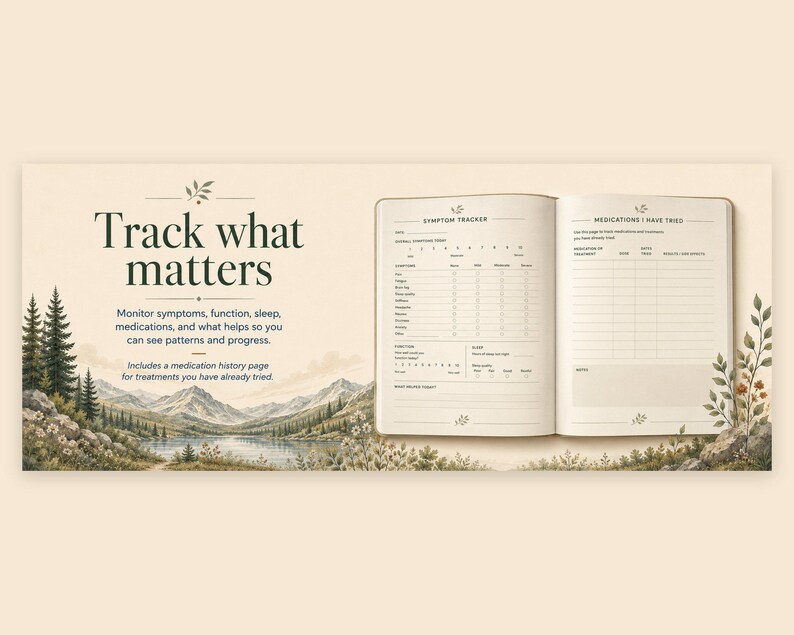 Chronic Pain Management Workbook, Symptom Tracker, Flare Kit (Fillable Digital Download) image 8