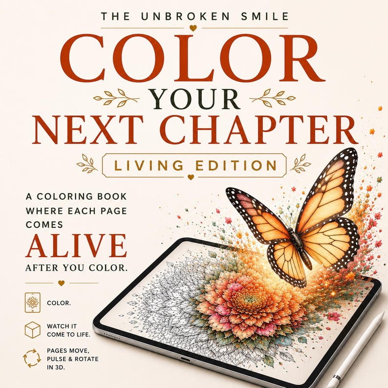 Color Your Next Chapter Living Edition | Interactive Adult Coloring Book | Digital Download | Midlife Reflection | Browser No App image 1