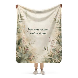 Caregiver Appreciation Blanket, Thoughtful Thank You Gift, 50×60 Sherpa Throw