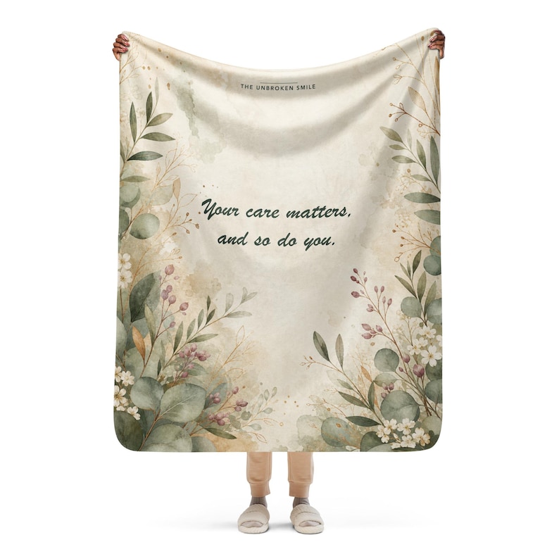 Caregiver Appreciation Blanket, Thoughtful Thank You Gift, 50×60 Sherpa Throw image 1