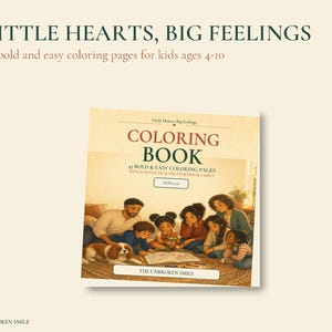 Kids Digital Coloring Book Ages 4-10, Bold and Easy Family Coloring Pages, 45 Tablet and Printable PNG Pages