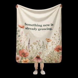 New Chapter Blanket, Empty Nester Gift for Women, 50×60 Floral Sherpa Throw