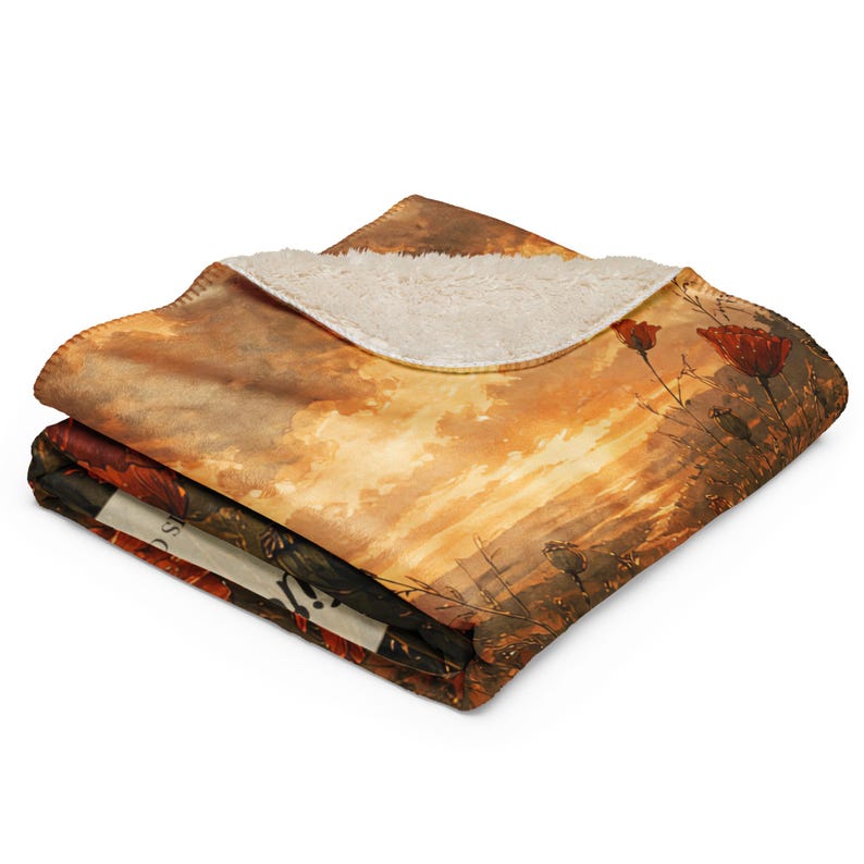 CRPS Awareness Blanket, Unseen Fire, Unshaken Soul Poppy Throw, Chronic Pain Gift